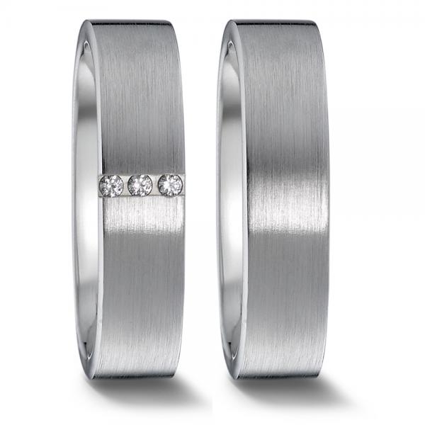 Trauringe Weissgold von Weidner 61168 + 71168